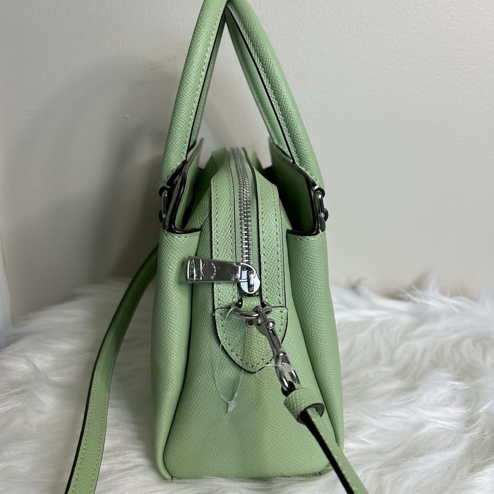 Coach Mini Darcie Carryall Pistachio Green Crossgrain Leather Satchel Excellent - Picture 5 of 14